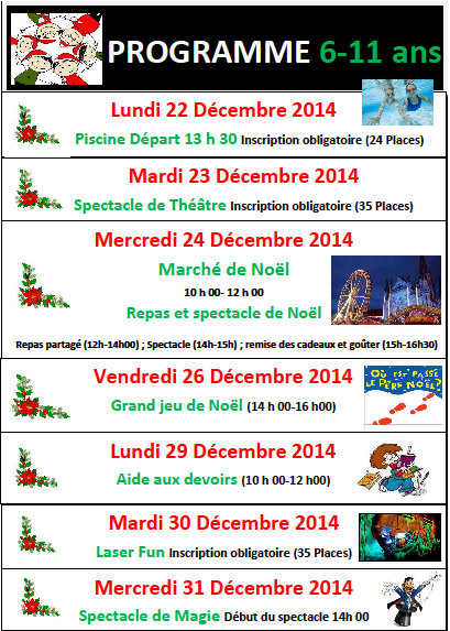Accueil de loisirs des 3-5 ans et des 6-11 ans : Programme des vacances ...